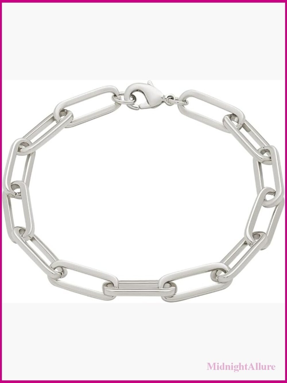 Chunky Paperclip Chain Bracelet 7.5" Lobster Claw Clasp